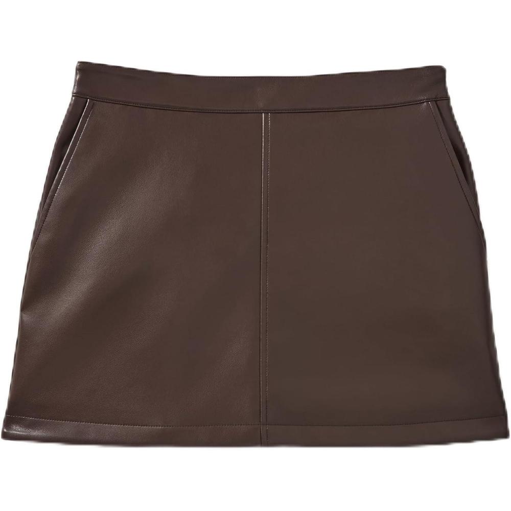 imageKate Spade New York Womens Faux Nappa Mini SkirtHot Fudge