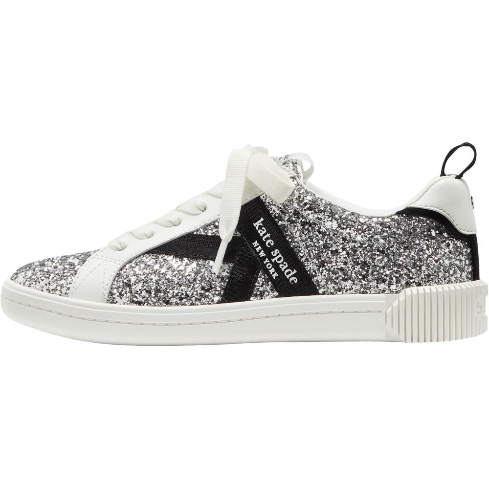 imageKate Spade New York Womens K as in Kate Signature Court SneakersSilver Multi