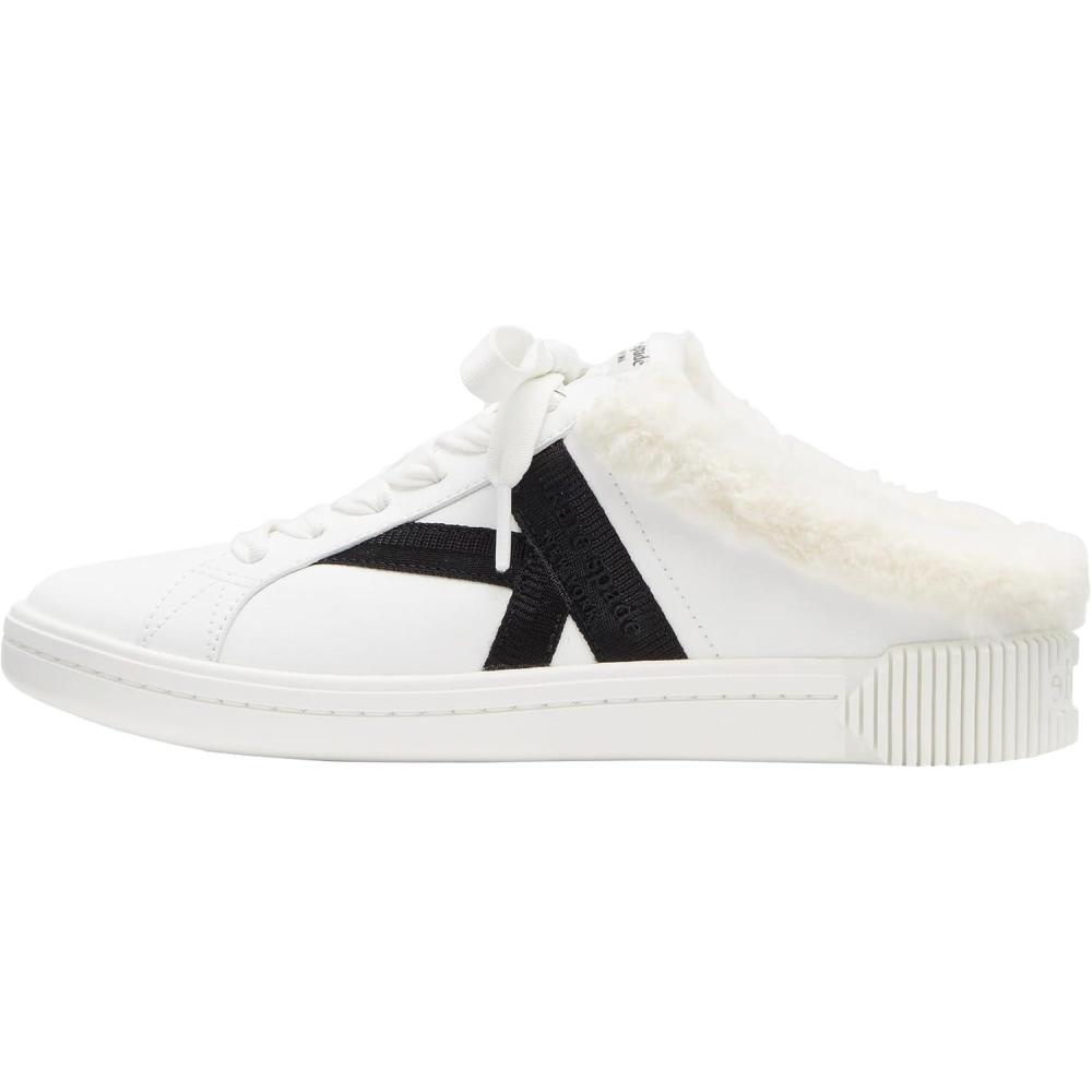 imageKate Spade New York Womens Signature Lace Up Mule SneakerTrue WhiteBlack