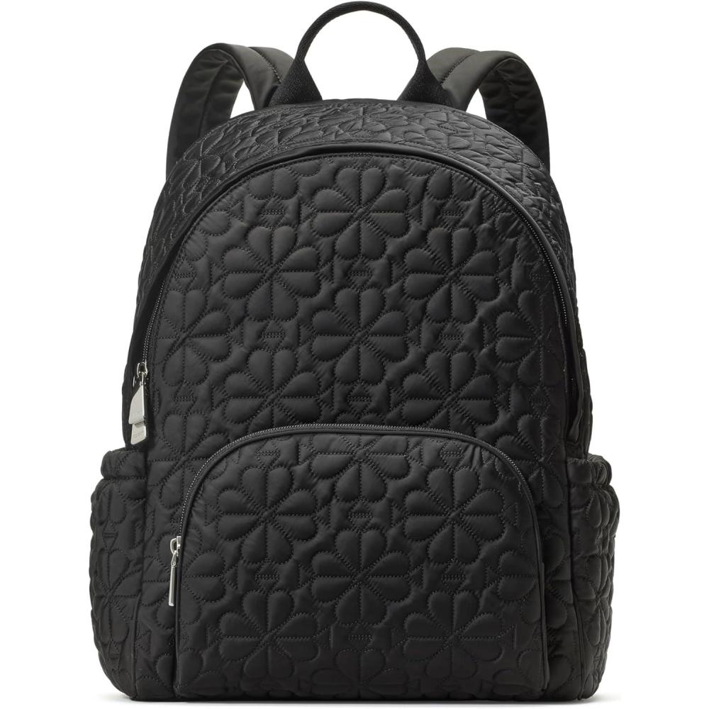 imageKate Spade New York Womens Tilly Quilted Fabric Large Backpack Black One SizeBlack
