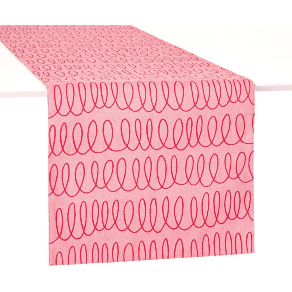 imageKate Spade New York in The Loop ampamp Joy Dot Reversible Table Runner 100 Cotton Machine Washable CreamNavy Blue 15quotx72quotRose PinkRed