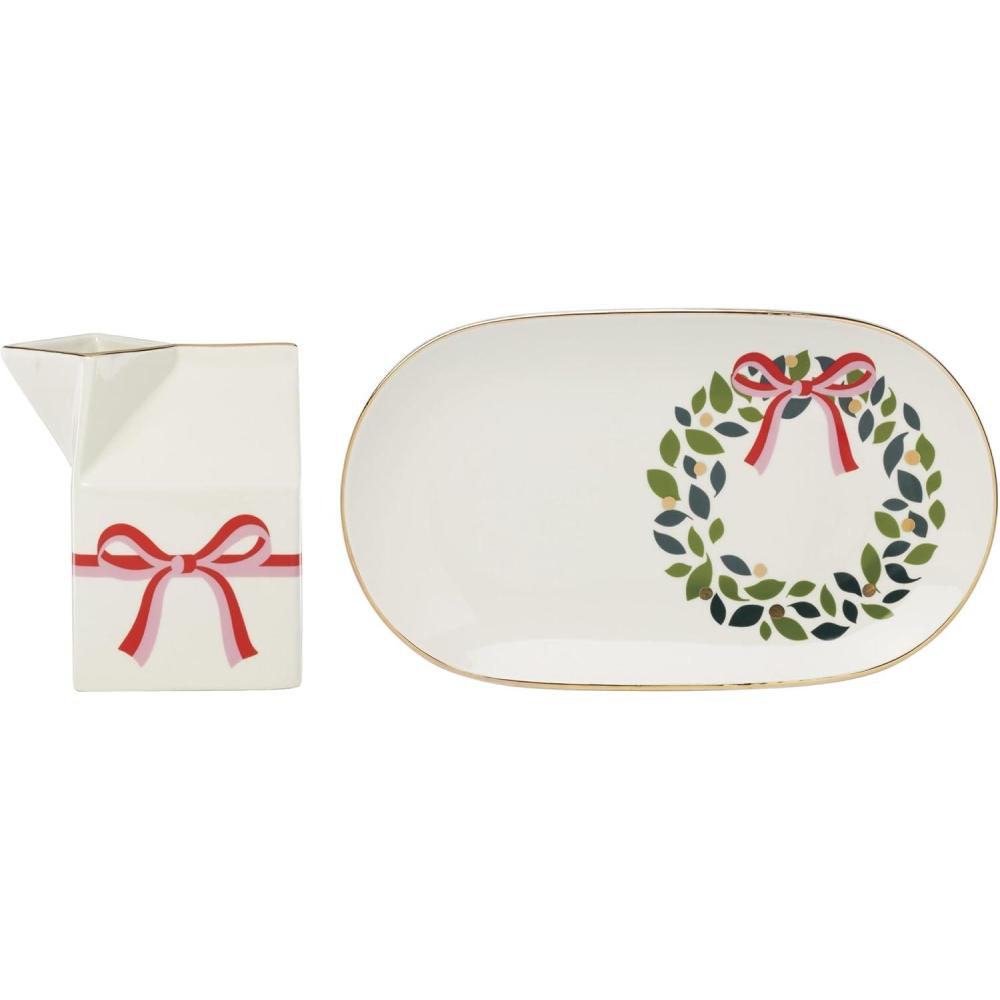 imagekate spade new york Be Jolly Milk ampamp Cookie Plate Christmas Serveware Festive Holiday