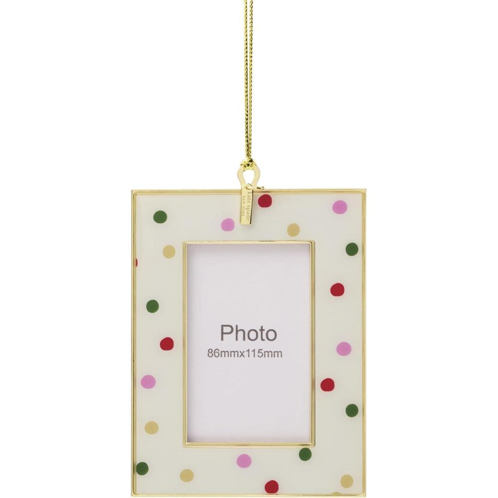 imagekate spade new york Be Jolly Mini Frame Ornament Dot Christmas Holiday Decorations