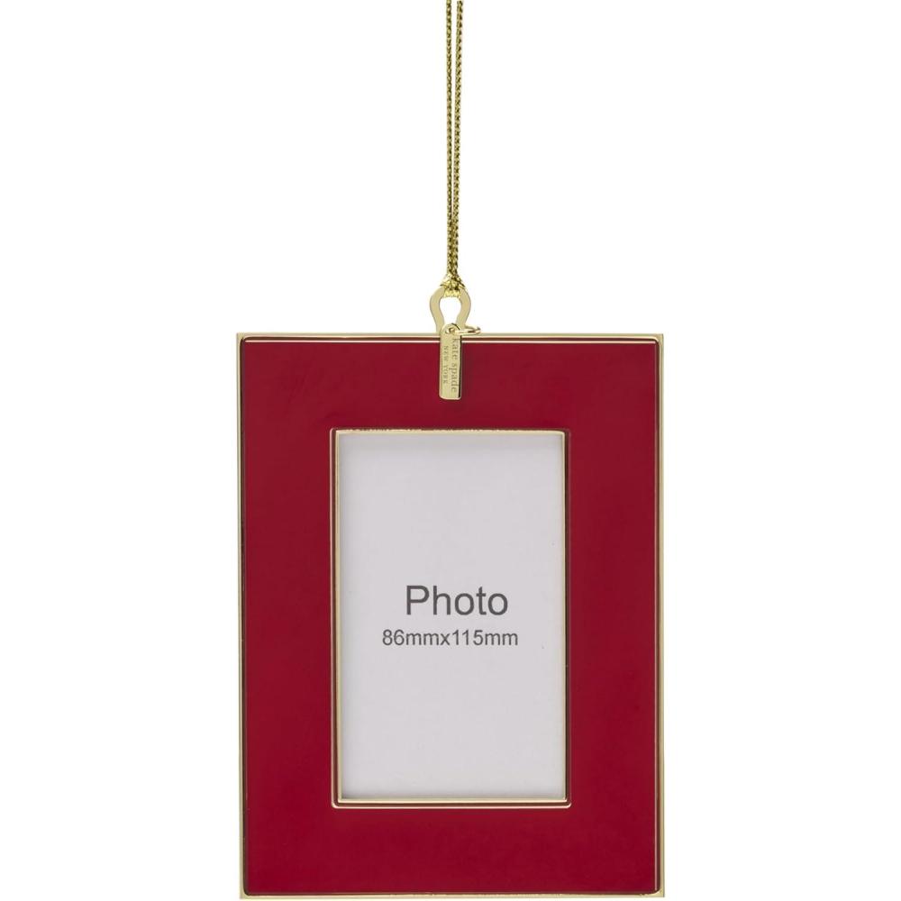 imagekate spade new york Be Jolly Mini Frame Ornament Red Christmas Holiday Decorations