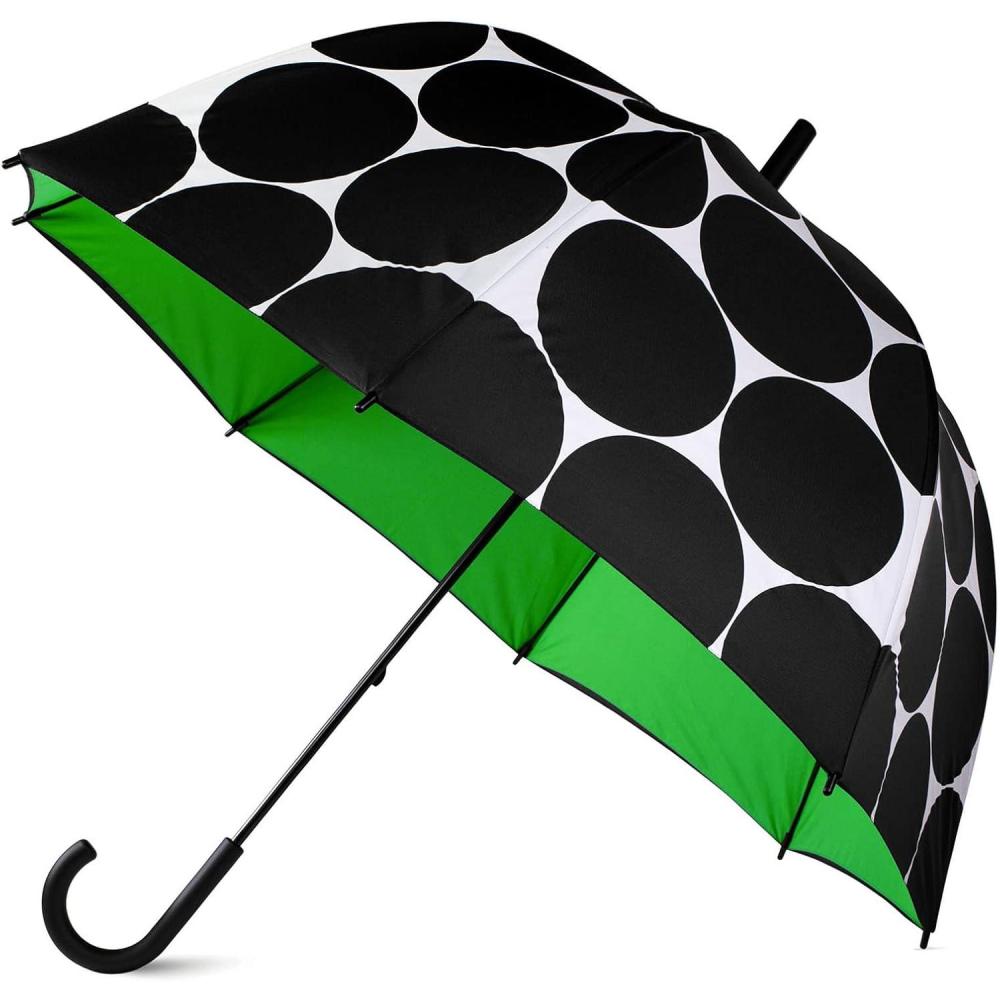 imagekate spade new york Bubble Umbrella in Cute Black Pattern for Adults Use for Rain or Sun Large Size Joy Dot