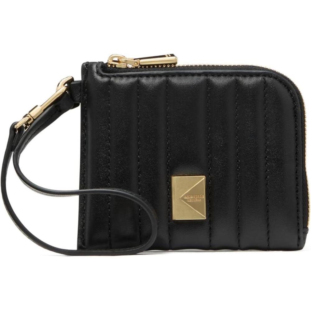 imagekate spade new york Deco Quilted Leather Coin Card case WristletBlack
