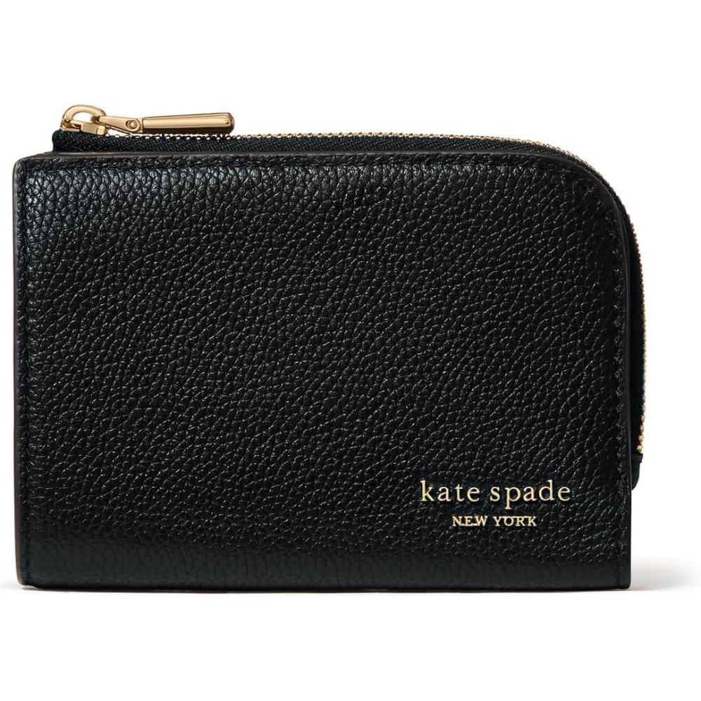 imagekate spade new york Devin Pebbled Leather Small Compact WalletBlack