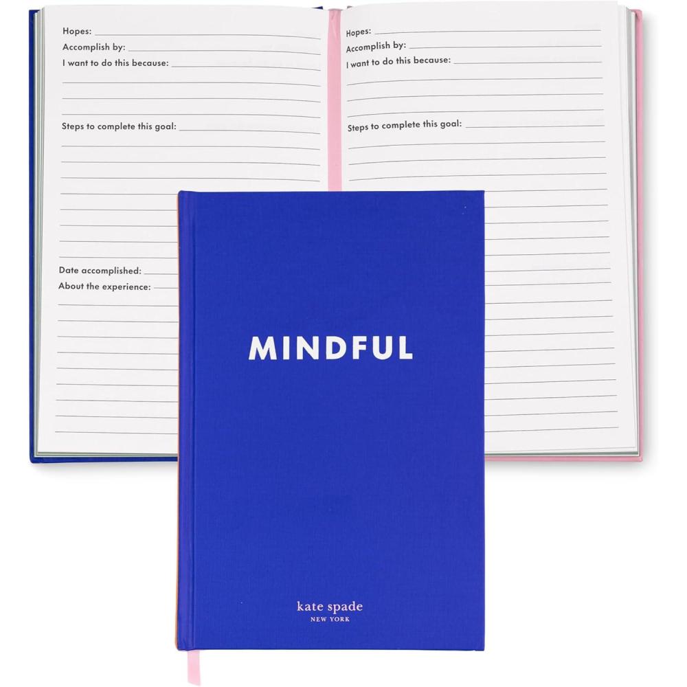 imagekate spade new york Hardcover Bucket List Journal with 150 Pages Bookmark Pocket and Prompts Travel Journal for Women Mindful