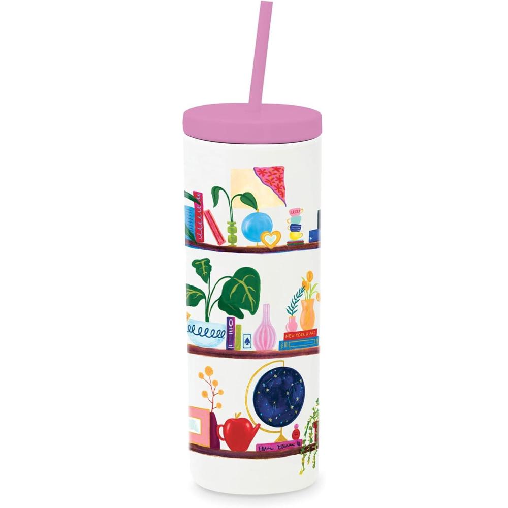 imagekate spade new york Insulated Tumbler with Reusable Straw 20 Ounce Acrylic Travel Cup with Lid Charmed LibraryCharmed Library