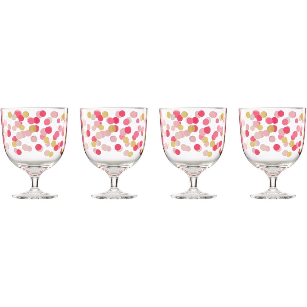 imagekate spade new york Its Raining Confetti Coupe Glasses Set Of 4Short Wine Glasses