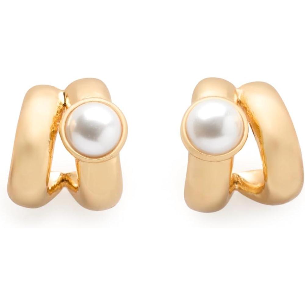 imagekate spade new york Keep Sparkling HuggiesClearGold Double Huggies