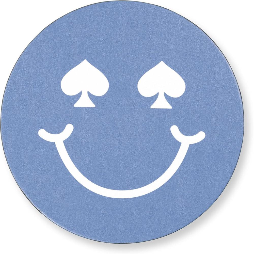 imagekate spade new york Leatherette Mouse Pad 8quot Mouse Mat with NonSlip Back Cute Mouse Pad for Office Desk Spade Smiley