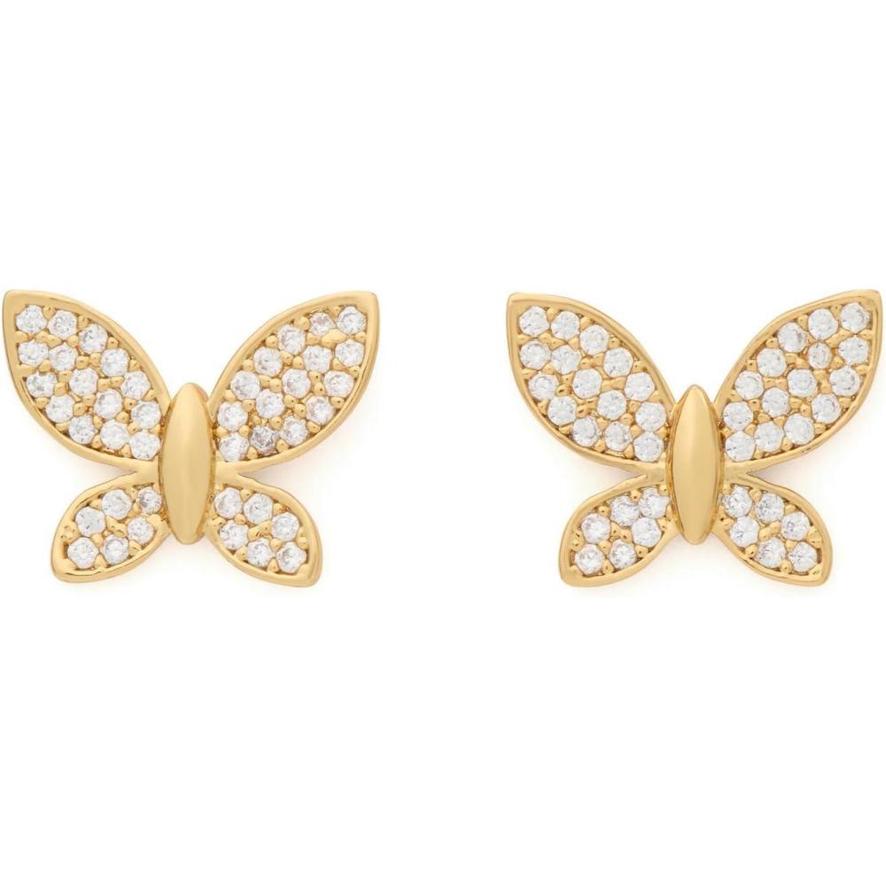 imagekate spade new york Lucky Charm EarringsClearGold Butterfly