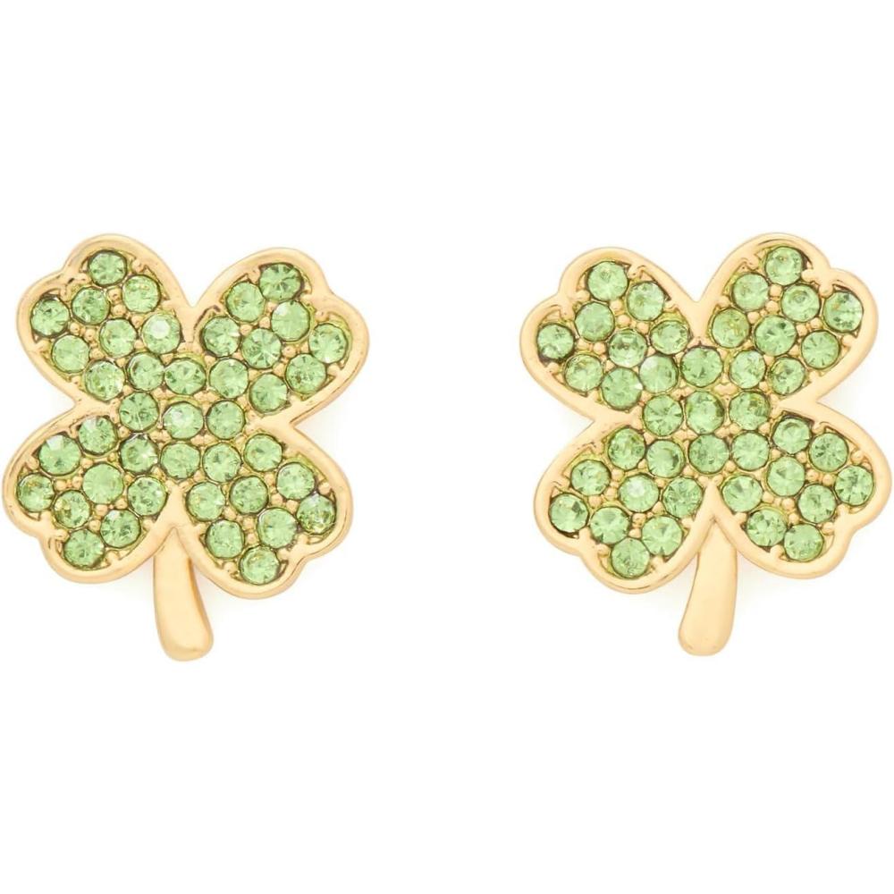 imagekate spade new york Lucky Charm EarringsGreenGold Clover