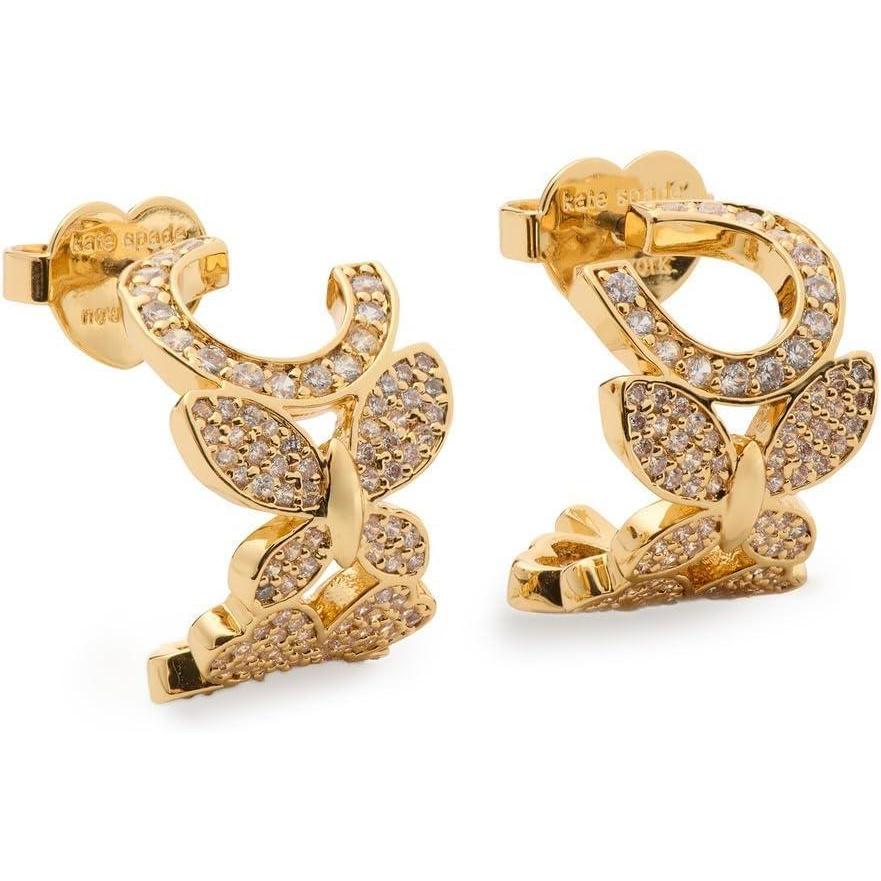 imagekate spade new york Lucky Charm NecklaceClearGold Butterfly Huggie