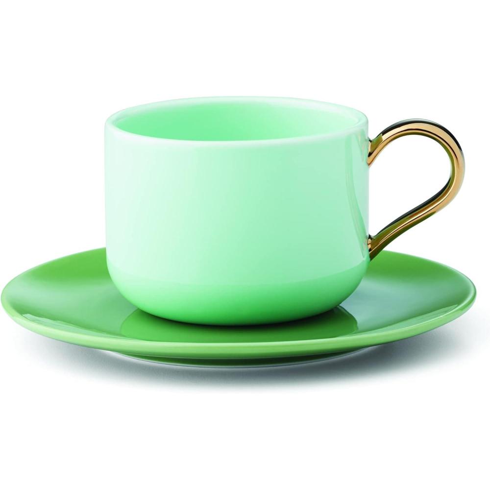 imagekate spade new york Make It Pop 8Piece Cup ampamp Saucer Set MultiColorCup Saucer Green