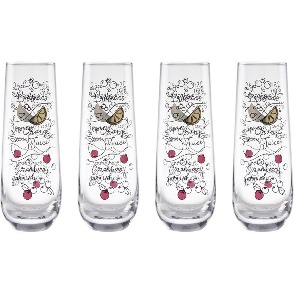 imagekate spade new york Make Merry Pitcher Christmas Festive Holiday ServewareStemless Flutes