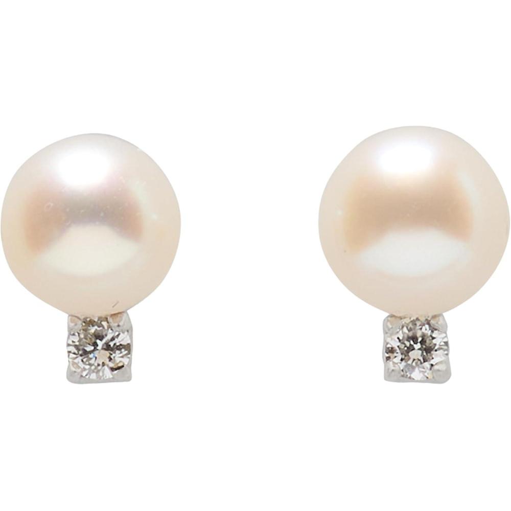 imagekate spade new york Meant To Be Fine Jewelry EarringsSilverPearl Diamond Studs