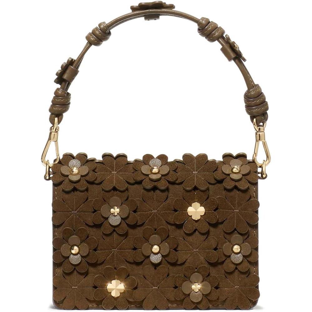 imagekate spade new york Natasha Crinkle Patent Leather Card Case CrossbodyBurnt Sage