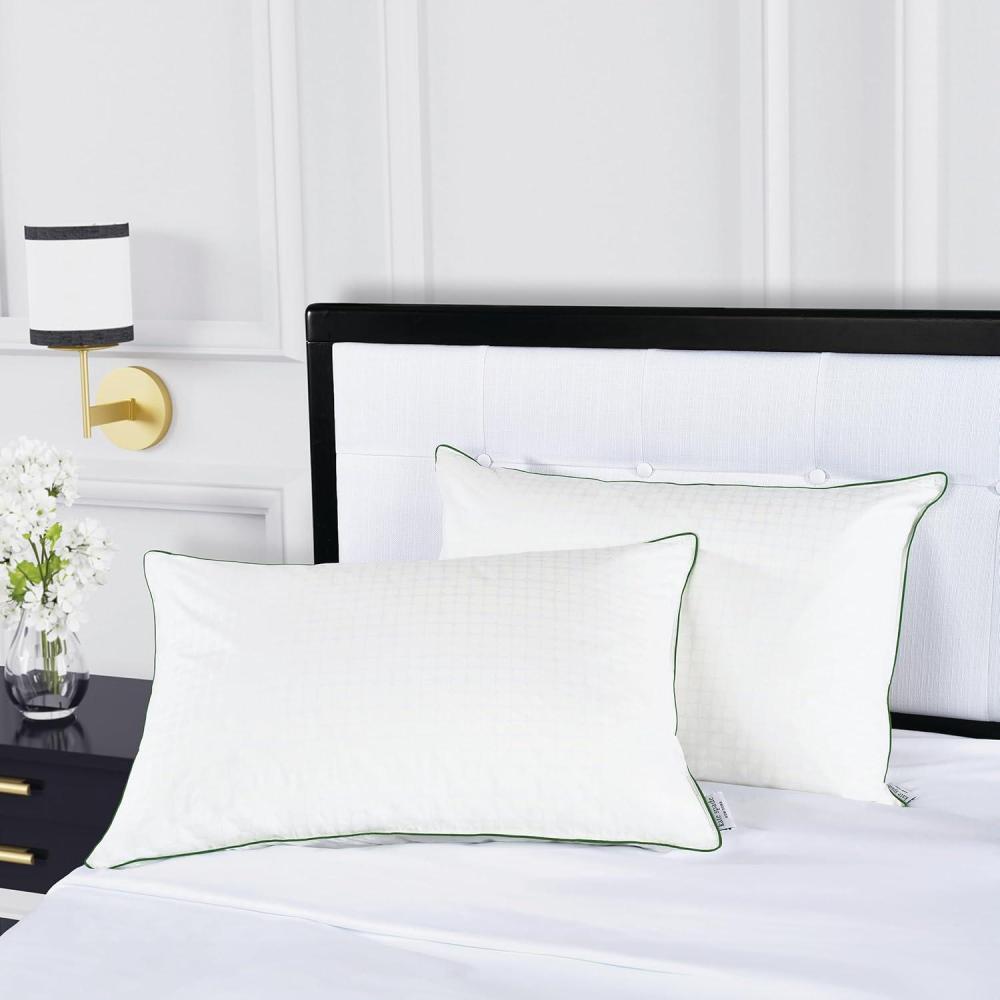 imagekate spade new york Noel SoftMedium 20quot x 28quot Adjustable Down Alternative Pillow 300 Thread Count Cotton Cover Best for Back or Stomach Sleepers Queen WhiteSoftMedium