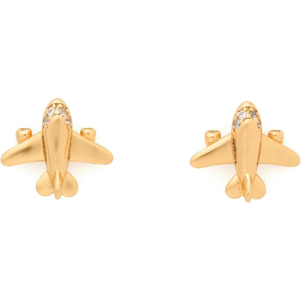 imagekate spade new york Out Of Office StudsClearGold Airplane