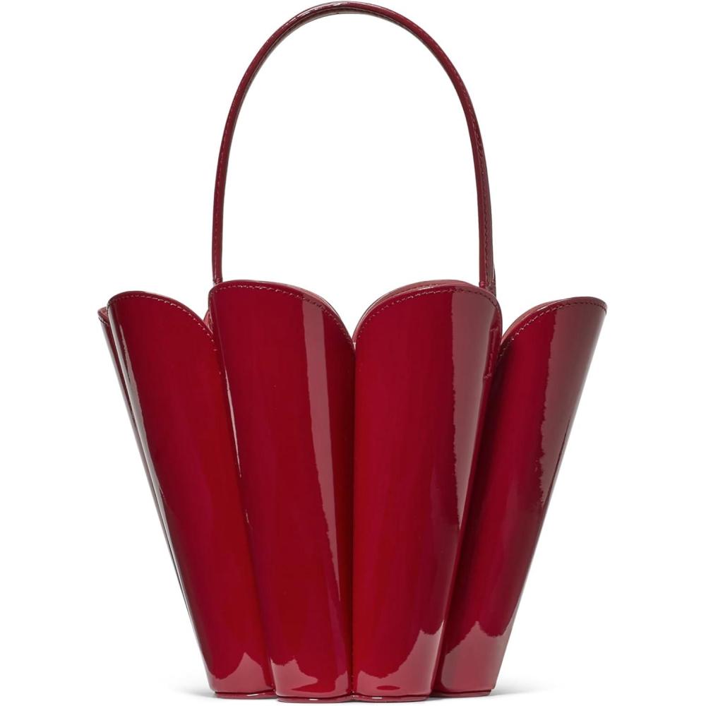 imagekate spade new york The Spade Fine Grain Leather Bucket BagPatent Dark Scarlet