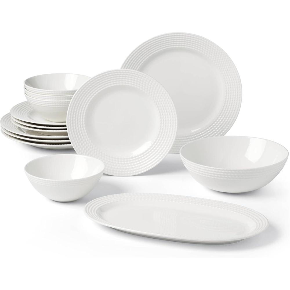 imagekate spade new york Wickford 14Piece Dinnerware Set 14 Count White14Piece Dinnerware Set