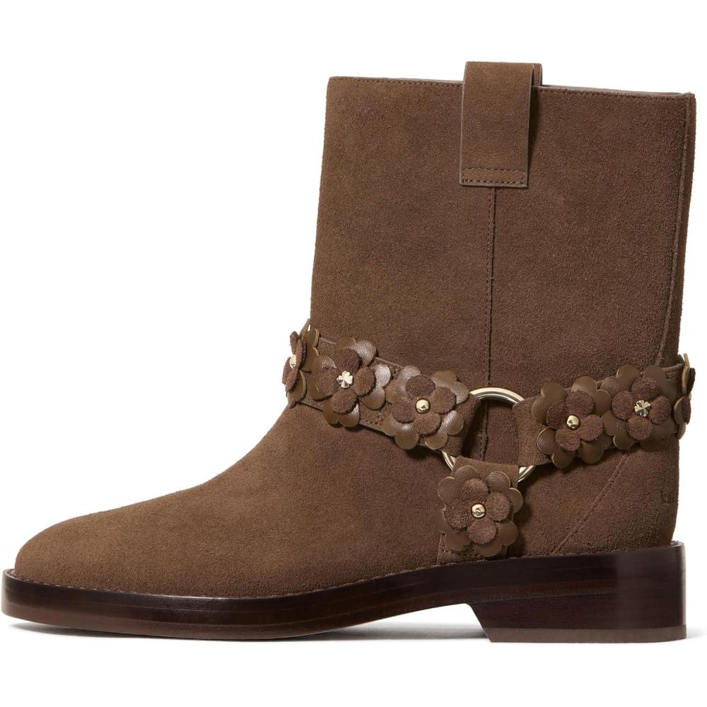 imagekate spade new york Womens Spade Flower Garden Suede Moto BootBurnt Sage