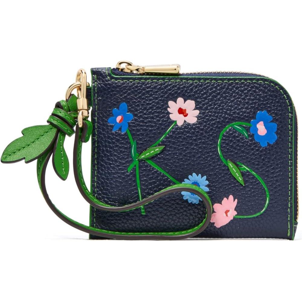imagekate spade new york Womens in The Garden Embossed Pebbled LeatherParisian Navy Coin Case