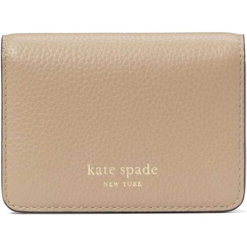 imagekate spade new york womens Ava Pebbled Leather Business Card CaseTimeless Taupe