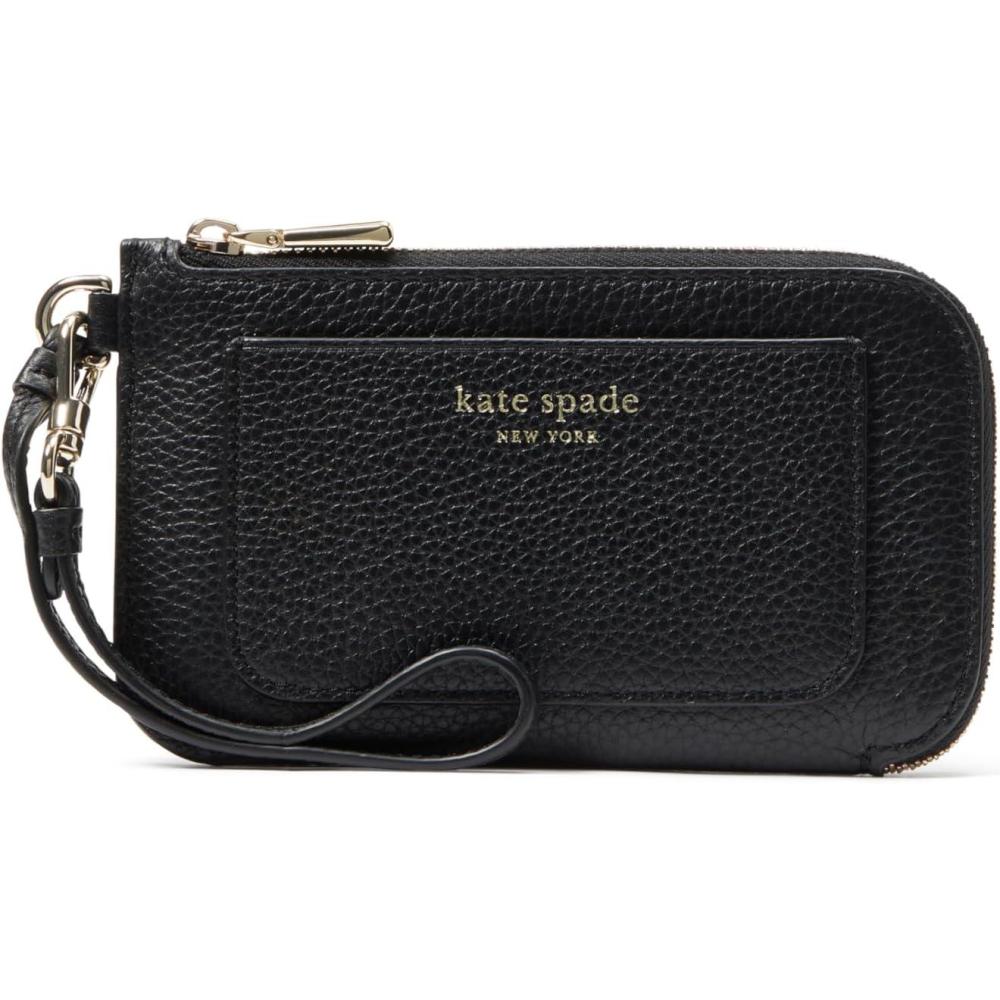 imagekate spade new york womens Ava Pebbled Leather Coin Card Case WristletBlack
