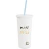 imageKate Spade New York Acrylic Bridal Tumbler with Lid and Straw 20 oz Tumbler for Bride to Be Slim Double Wall Tumbler Miss to Mrs White