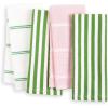 imageKate Spade New York Botanical Stripe Kitchen Towels 4Pack Set Absorbent 100 Cotton BlackBeige 17quotx28quotGreenPink