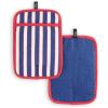 imageKate Spade New York Botanical Stripe Pot Holder 2Pack Set 7quot x 10quot Navy BlueRedNavy BlueRed