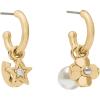 imageKate Spade New York Charm Huggies Set Gold Multi Cubic Zirconia and Glass Pearl Hoop Earrings