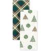 imageKate Spade New York Holiday Confetti ampamp Acrobat Plaid Holiday Kitchen Towels 2Pack Set 100 Cotton with Metallic Print LintFree ampamp Absorbant CreamGreen 17quotx28quot