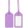 imageKate Spade New York Purple Silicone Luggage Tag with Strap Spade Flower Purple