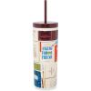 imagekate spade new york Acrylic Tumbler with Lid and Straw 24 oz Tumbler Slim Double Wall Tumbler Book Club