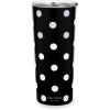 imagekate spade new york Cute Stainless Steel Mug 24 Ounce Travel Tumbler Double Wall Insulated Cup with Lid Picture Dot BlackWhitePicture Dot