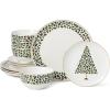 imagekate spade new york Evergreen 12Piece Dinnerware Set 12 Count Ivory Christmas Holiday Hosting
