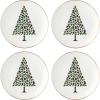 imagekate spade new york Evergreen 4Piece Accent Plates 4 Count White Christmas Dinnerware Set Holiday Hosting