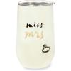 imagekate spade new york Insulated Bridal Stainless Steel Wine Tumbler 16 Ounce Double Wall Tumbler for Bride to Be Stemless Travel Cup with Lid Miss to Mrs White