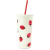 imagekate spade new york Insulated Tumbler with Reusable Straw 20 Ounce Acrylic Travel Cup with Lid Strawberries