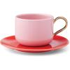 Cup & Saucer  Pink/Red