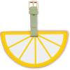 imagekate spade new york Round Yellow Vegan Leather Luggage Tag for Women Durable Suitcase ID Tag Lemon