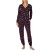 imagekate spade new york Womens 2Piece Long Sleeve Henley Top ampamp Jogger Pant Pajama Set Brushed Cozy Soft Jersey Ribbed CuffsHeart Swirl Multi