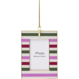 Kate Spade New York Be Jolly Mini Frame Ornament, Stripe, Christmas, Holiday Decorations