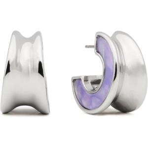 Kate Spade New York Bold Small Hoop Earrings(light purple/silver)