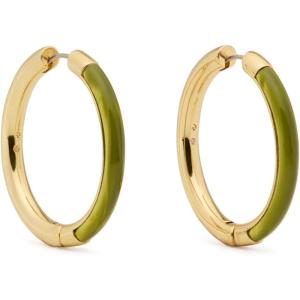 Kate Spade New York Brass Interlock Hoop Earrings(Light Green)