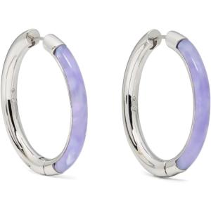 Kate Spade New York Brass Interlock Hoop Earrings(Light Purple/Silver)